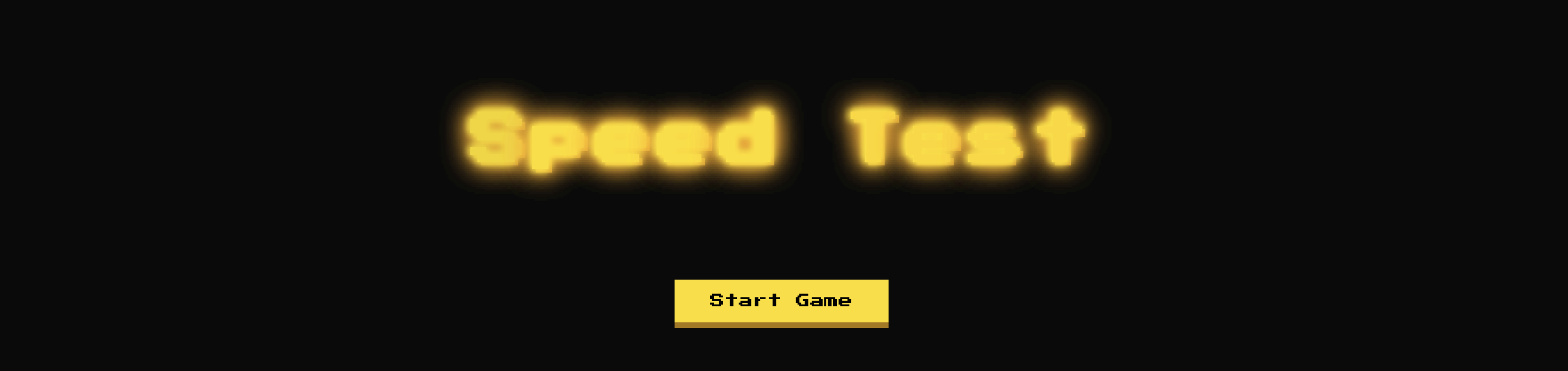 Speed test game interface